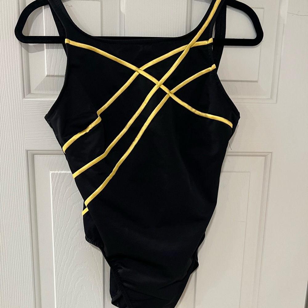 Miraclesuit Black and Yellow One Piece Swimsuit